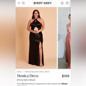 Birdy Grey Monica Black Satin Gown